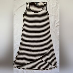 Design History Womens Beige & Black Striped Sleeveless Pullover Dress Size Small